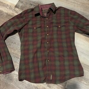 Wrangler Retro Plaid Western Long Sleeve Snap Button Shirt Mens M